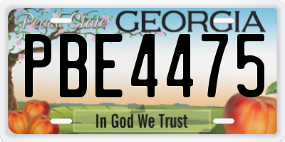 GA license plate PBE4475