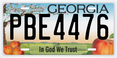 GA license plate PBE4476