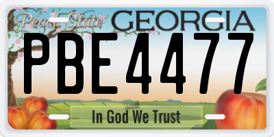 GA license plate PBE4477