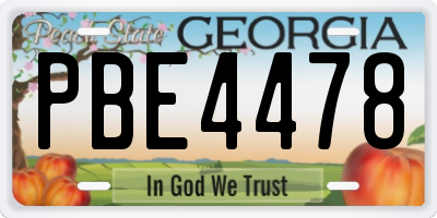 GA license plate PBE4478