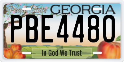 GA license plate PBE4480