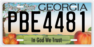 GA license plate PBE4481