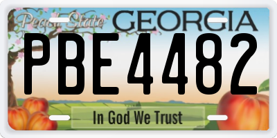 GA license plate PBE4482