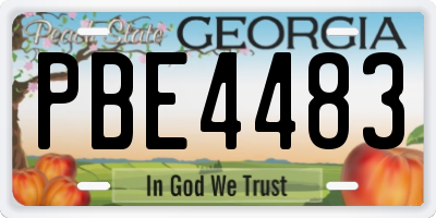 GA license plate PBE4483