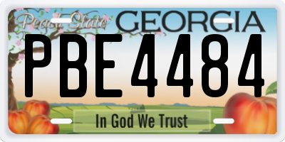 GA license plate PBE4484