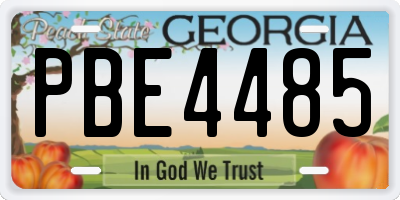 GA license plate PBE4485