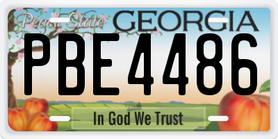 GA license plate PBE4486