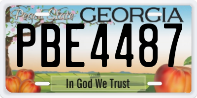 GA license plate PBE4487