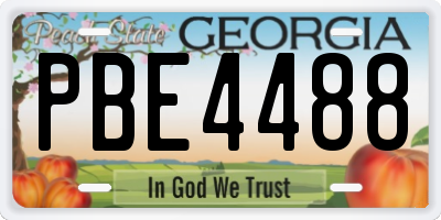 GA license plate PBE4488