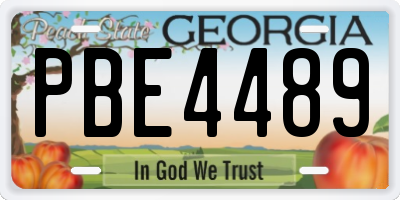 GA license plate PBE4489