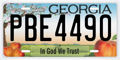 GA license plate PBE4490