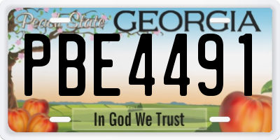 GA license plate PBE4491