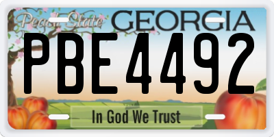GA license plate PBE4492