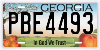 GA license plate PBE4493