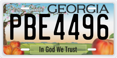 GA license plate PBE4496