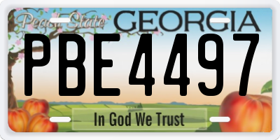 GA license plate PBE4497
