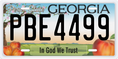 GA license plate PBE4499