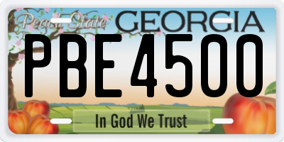 GA license plate PBE4500