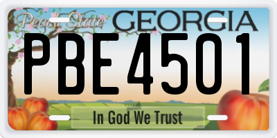 GA license plate PBE4501