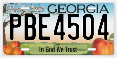 GA license plate PBE4504
