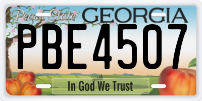 GA license plate PBE4507