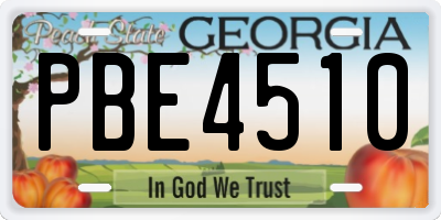 GA license plate PBE4510