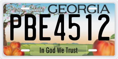 GA license plate PBE4512