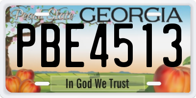 GA license plate PBE4513
