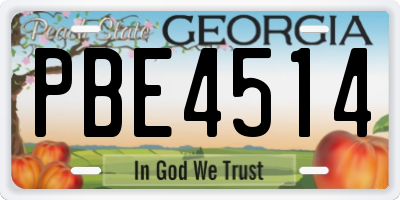 GA license plate PBE4514
