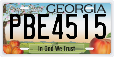 GA license plate PBE4515
