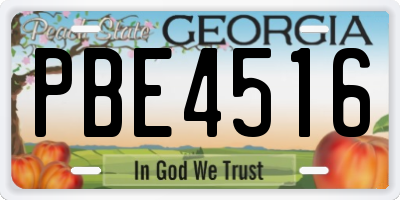 GA license plate PBE4516