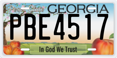 GA license plate PBE4517