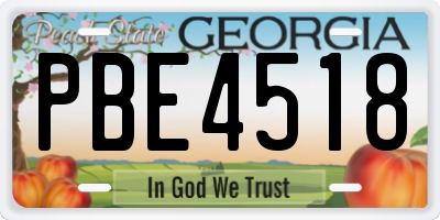 GA license plate PBE4518