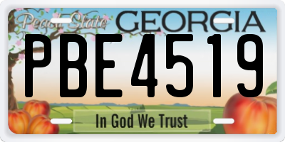GA license plate PBE4519