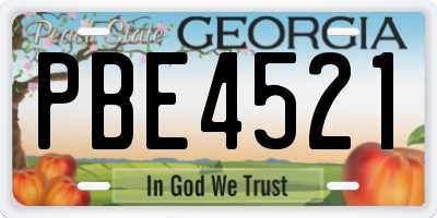 GA license plate PBE4521