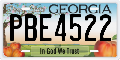 GA license plate PBE4522