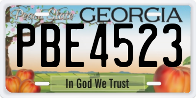 GA license plate PBE4523