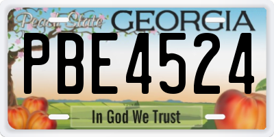 GA license plate PBE4524