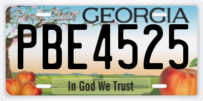 GA license plate PBE4525