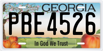 GA license plate PBE4526