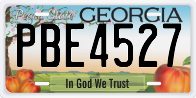 GA license plate PBE4527