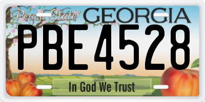 GA license plate PBE4528
