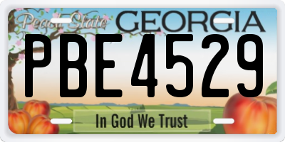 GA license plate PBE4529