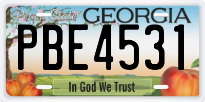 GA license plate PBE4531