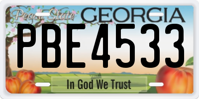 GA license plate PBE4533
