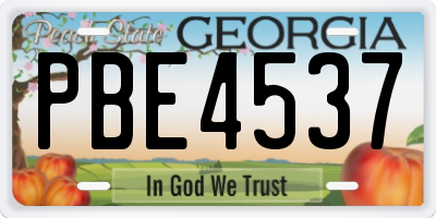 GA license plate PBE4537