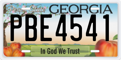 GA license plate PBE4541