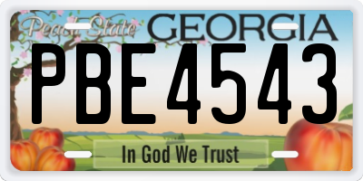 GA license plate PBE4543