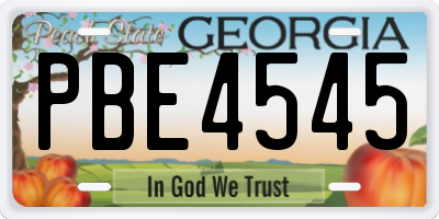 GA license plate PBE4545
