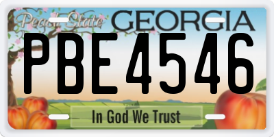 GA license plate PBE4546